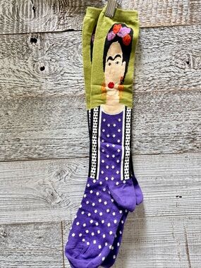 3/$30 | Frida Kahlo Artist Portrait Long Knee Socks - O/S